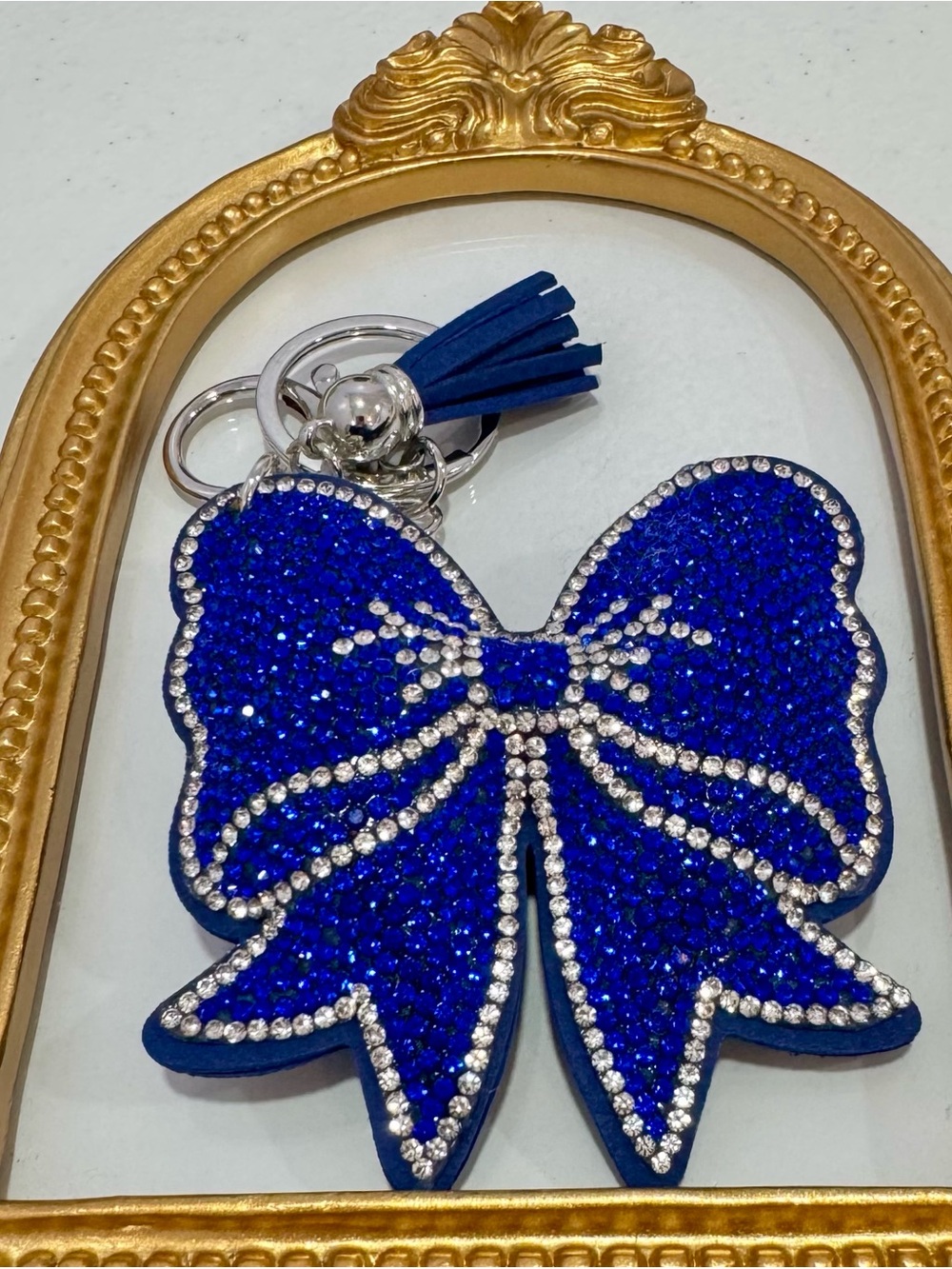 New Blue Crystal Bow Keychain